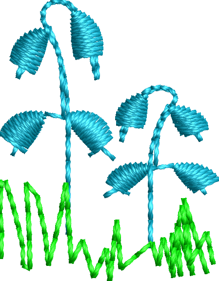 1 Inch Bluebells Small Machine Embroidery Design