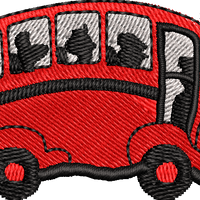 Bus Cariacture Machine Embroidery Design