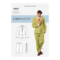 Simplicity Sewing Pattern 8528 Men's Costume Suit Sizes 34-42