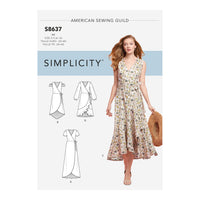 
              Simplicity Sewing Pattern 8637 Women's Wrap Dress H5 Sizes 6-14
            