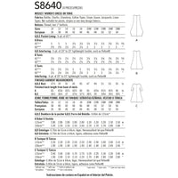 Simplicity Sewing Pattern 8640 Women's / Plus Size Dress or Tunic BB Sizes 20W - 28W