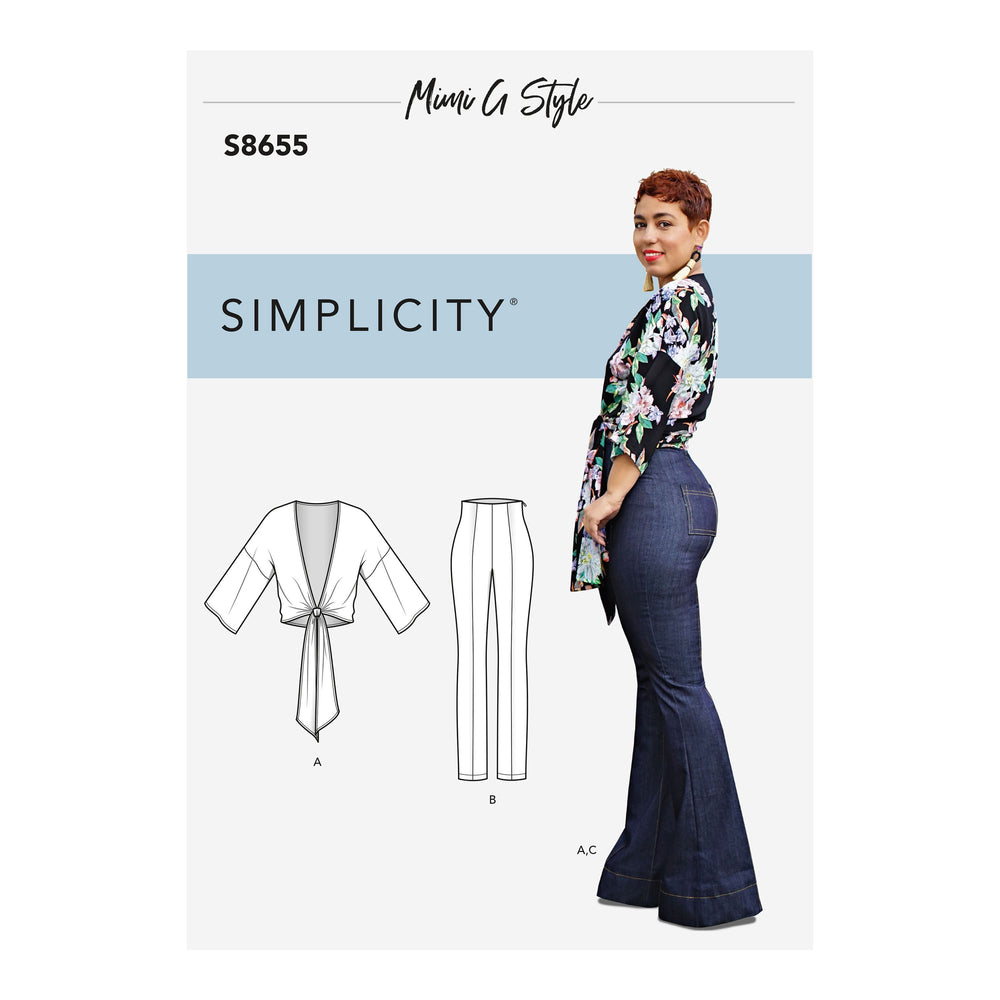Simplicity Sewing Pattern 8655 Mimi G High Waisted Trousers and Tie Top H5 Sizes 6-14