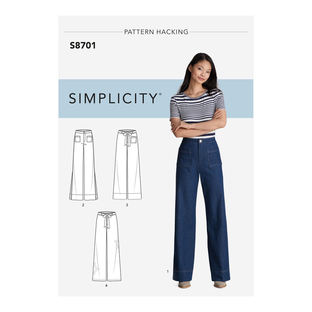 Simplicity Sewing Pattern 8701 Women's Trousers with Options for Design Hacking H5 Sizes 6-14