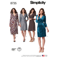 
              Simplicity Sewing Pattern 8735 Women's / Petite Women's Wrap Dress H5 Sizes 6-14
            