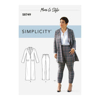 Simplicity Sewing Pattern 8749 Women's / Plus Size Mimi G Style Coat and Pant AA Sizes 10-18