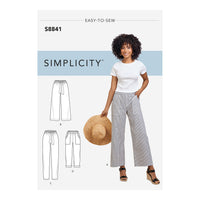 Simplicity Sewing Pattern S8841 Misses' Wide or Slim Leg Pull-on Pants R5 Sizes 16-22