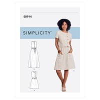 Simplicity Sewing Pattern S8914 Misses' Dress R5 Sizes 14-22