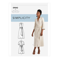 Simplicity Sewing Pattern S9042 Misses' Wrap Dresses With Waist Tie H5 Sizes 6-14