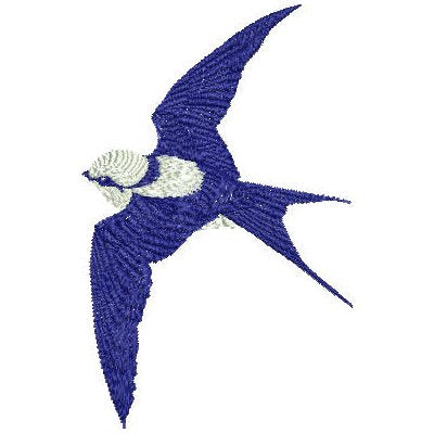 White Backed Swallow in Flight Machine Embroidery Design 103x66mm