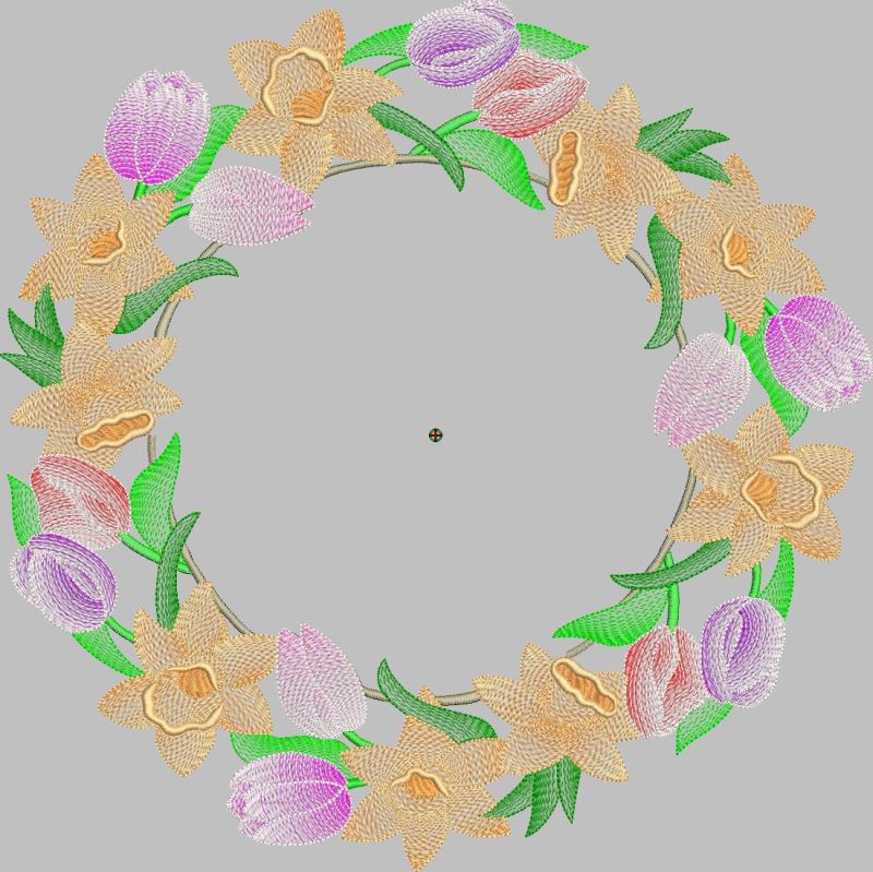 Large Daffodil Table Center Machine Embroidery Design 400 x 400mm