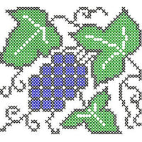 Small Cross Stitch Floral Motif Machine Embroidery Design (4-13base-adj)