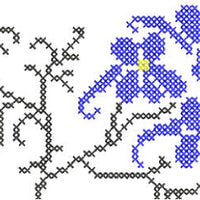 Cross Stitch Large Floral Motif Machine Embroidery Design (4-3Base)