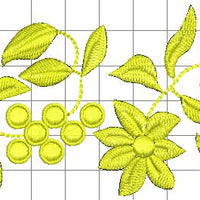 Floral Border (Single Colour) Machine Embroidery Design 55x233mm (b-1-240906-floral-border)