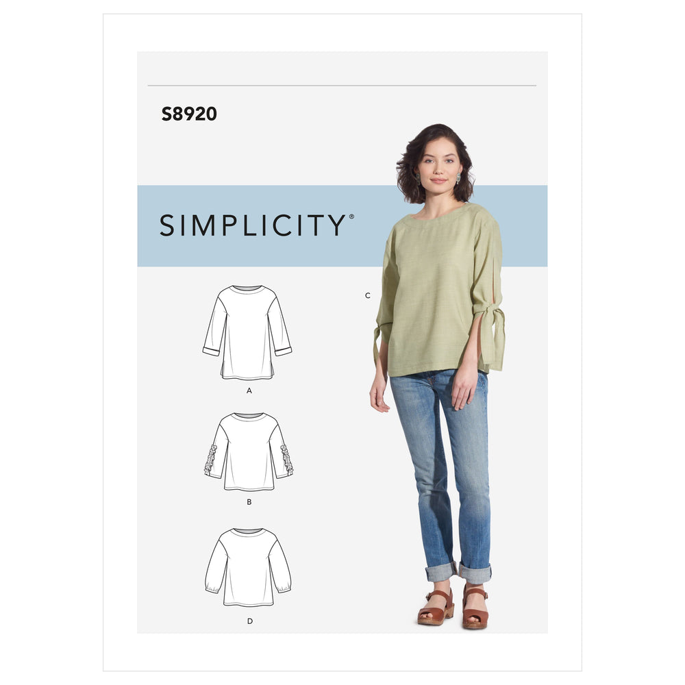Simplicity Sewing Pattern S8920 Misses' Tops H5 Sizes 6-14
