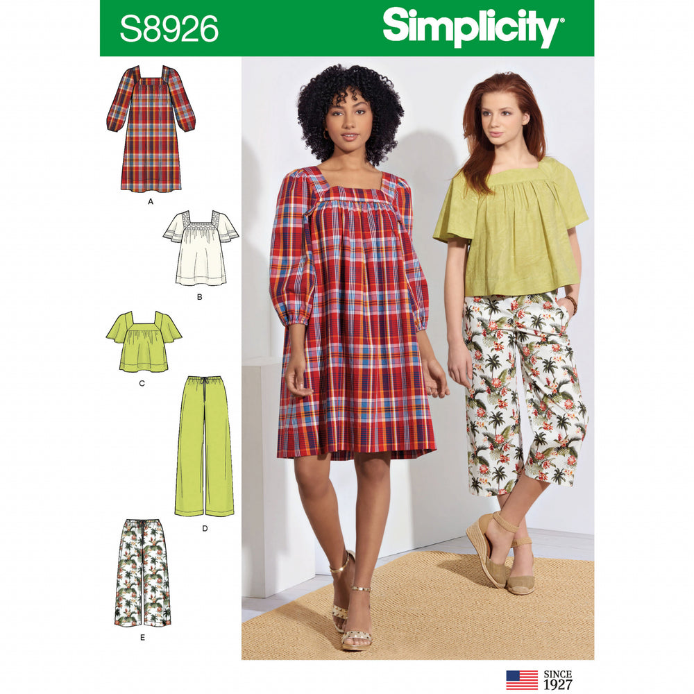 Simplicity Sewing Pattern S8926 Misses' Dress, Tops & Pants U5 Sizes 16-24
