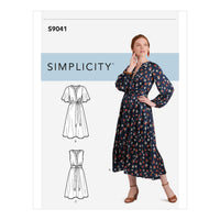 Simplicity Sewing Pattern S9041 Misses' Front Tie Dress In Three Lengths H5 Sizes 6-14