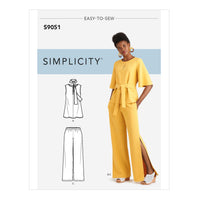 
              Simplicity Sewing Pattern S9051 Misses' Tops, Belt or Scarf & Pants H5 Sizes 6-14
            