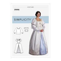 Simplicity Sewing Pattern S9090 Misses' Historical Costume H5 Sizes 6-14