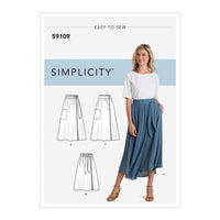 
              Simplicity Sewing Pattern S9109 Misses' Wrap Skirts In Various Lengths With Tie Options H5 Sizes 6-14
            