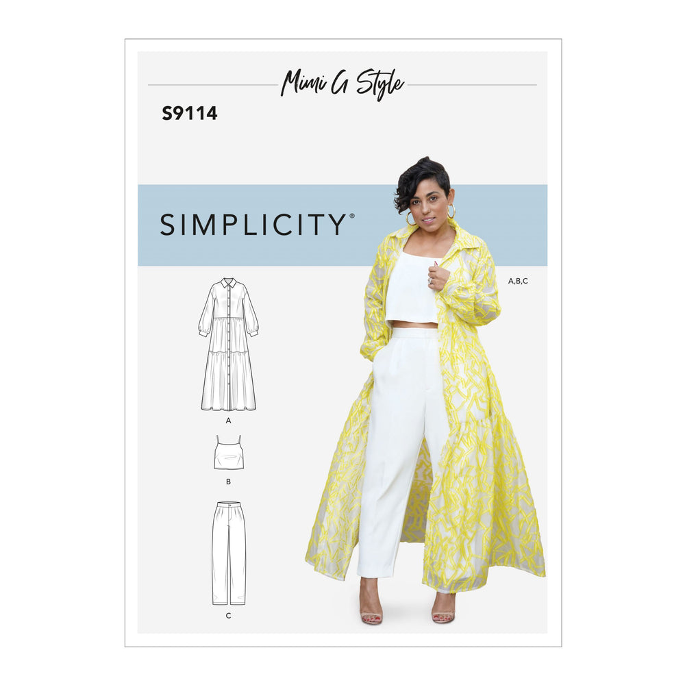 Simplicity Sewing Pattern S9114 Misses' Dress, Top & Pants U5 Sizes 16-24