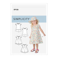 Simplicity Sewing Pattern S9126 Toddlers' Dresses AA Sizes 1/2-1-2