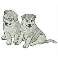 Alaskan Malamute Puppies Machine Embroidery Design (alaskan-malamute-puppies-2)