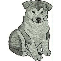 Alaskan Malamute Puppy Sitting Upright Machine Embroidery Design (alaskan-malamute-puppy-b)