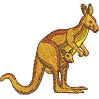 Kangaroo With Joey Machine Embroidery Design (an-kangaroo2)