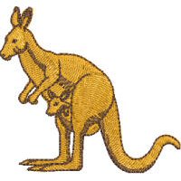 Kangaroo With Joey in Pouch Machine Embroidery Design (an-kangarooa)