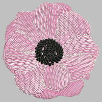 Pink Anemone #2 or Windflower Machine Embroidery Design (anemone-pink-2)