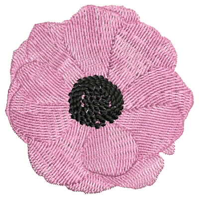 Pink Anemone #3 or Windflower Machine Embroidery Design (anemone-pink-3)