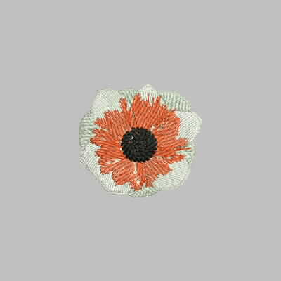 WHITE Anemone #1 or Windflower Machine Embroidery Design (anemone-white-1)