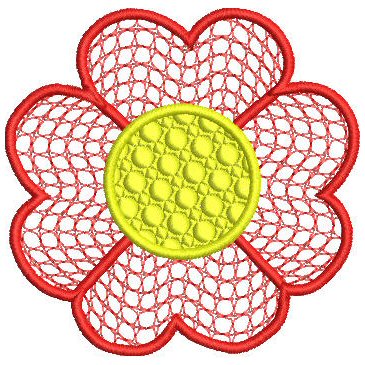 Heart Flower Large Machine Embroidery Design 92x94mm (art-heart-flower-2)