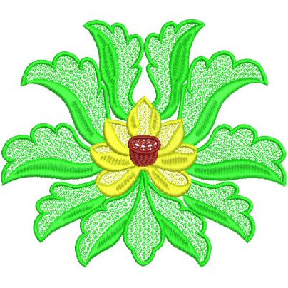 Lotus Flower Machine Embroidery Design 118x136mm (art-lotus-flower-1)