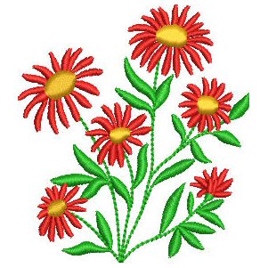 Aster Flowers Machine Embroidery Design 77x69mm (aster-flowers-1s1)